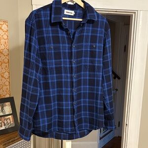 Taylor stitch utility shirt rinsed indigo plaid Sz 40